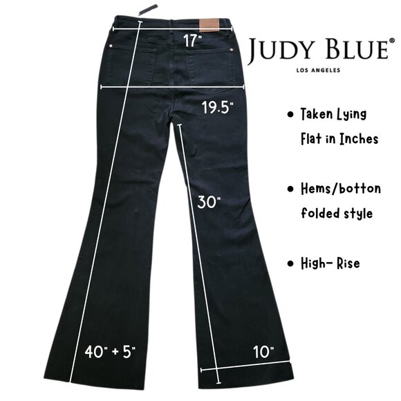 Judy Blue Women's Premium Black Flare Wide-Leg Jeans Size 15/32 (Extra Large) - Picture 14 of 15